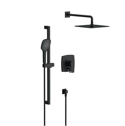 Gerber Plumbing D990570BS - Tribune Pressure Balance Shower Trim With 3 Function Hand Shower & Drench 10'' Showerhead & Versa Slide Bar Kit Satin Black