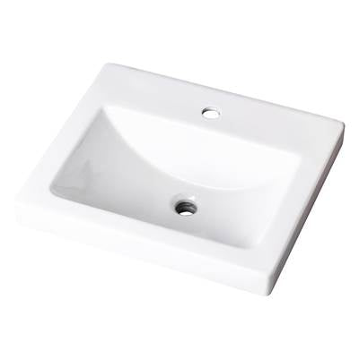 Gerber Plumbing G0012892 - Wicker Park Countertop Lavatory 22-1/16''X17-3/4'' Rectangle With U-Shaped Basin - Single Hole White