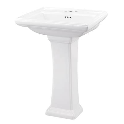 Gerber Plumbing G0022555 - Logan Square Peitie 4''Cc Ped Lav Combo: G0012555 Lav W/ G0029847 Ped White