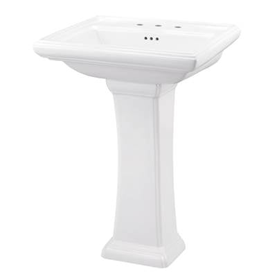 Gerber Plumbing G0022559 - Logan Square Petite 8''Cc Ped Lav Combo: G0012559 Lav W/ G0029847 Ped White