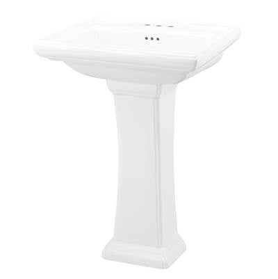 Gerber Plumbing G0022585 - Logan Square Standard 4''Cc Ped Lav Combo: G0012585 Lav W/ G0029847 Ped White
