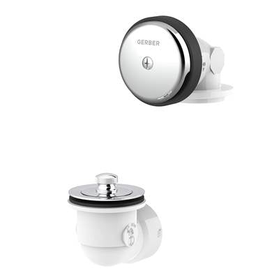 Gerber Plumbing G0041352 - Gerber Classics Schedule 40 Pvc Lift & Turn Drain Kit For Standard Tub With Foam Gasket And One-Hole Faceplate Chrome