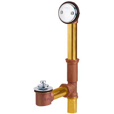 Gerber Plumbing G00418527088 - Gerber Classics Lift & Turn Drain For Standard Tub With Female Outlet Tee & ''Clean Out Here'' Faceplate Chrome