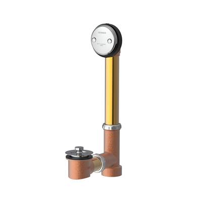 Gerber Plumbing G00418557088 - Gerber Classics Lift & Turn Fit-All 20 Gauge Drain For Standard Tub With Female Outlet Tee & ''Clean Out Here'' Chrome