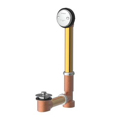 Gerber Plumbing G00418587088 - Gerber Classics Lift & Turn 20 Gauge Drain For Standard Tub With Female Tee & ''Clean Out Here'' Faceplate Chrome