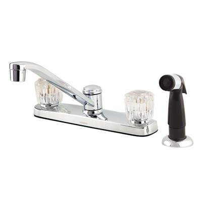 Gerber Plumbing G0042211W - Maxwell Se 2H Kitchen Faucet W/ Acrylic Handles Spray & 8'' D-Tube Spout 1.75Gpm Chrome