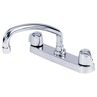 Gerber Plumbing G0042426 - Gerber Classics 2H Kitchen Faucet Deck Plate Mounted W/ Metal Handles & Tubular Spout 1.75Gpm Chrome