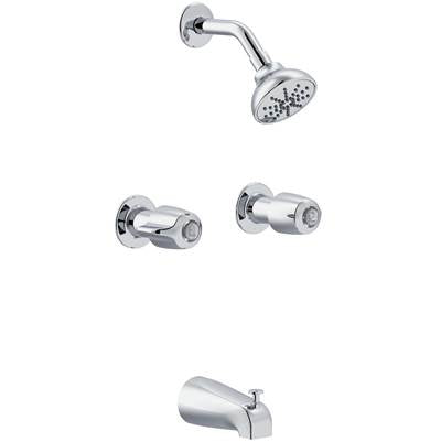 Gerber Plumbing G004872083 - Gerber Classics Two Handle Sliding Sleeve Escutcheon Tub & Shower Fitting With Threaded Diverter Spout 1.75Gpm Chrome