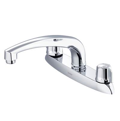 Gerber Plumbing G0742116 - Gerber Classics 2H Kitchen Faucet Deck Plate Mounted W/Out Spray & W/ Metal Fluted Handles 1.75Gpm Chrome