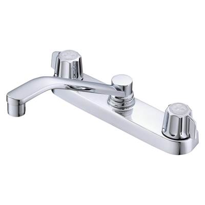 Gerber Plumbing G0742406 - Gerber Classics 2H Kitchen Faucet Deck Plate Mounted W/Out Spray & W/ Metal Fluted Handles & D-Tube Spout 1.75Gpm Chrome