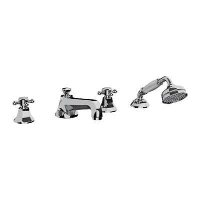 Horus 102.62.464BN - Horus Ascott 4-Hole Deck Tub Shower Set, Bn