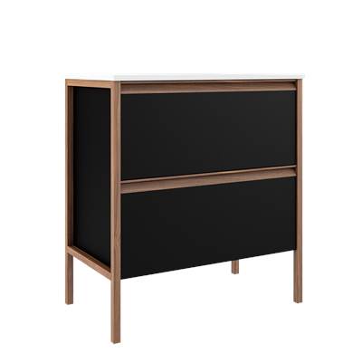 ICO Bath BT1005.MB - Tempo 31'' Two Drawer Freestanding Vanity - Matte Black