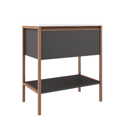 ICO Bath BT1006.AG - Tempo 31'' One Drawer One Shelf Freestanding Vanity - Ash Grey
