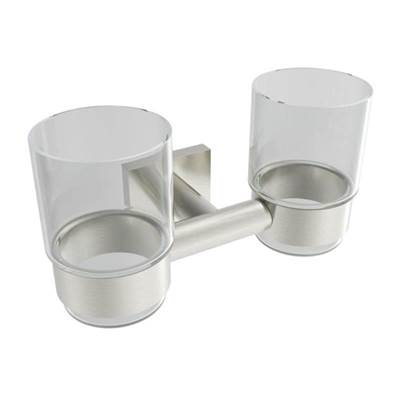 ICO Bath V62564 - Crater Double Glass Tumbler - Brushed Nickel