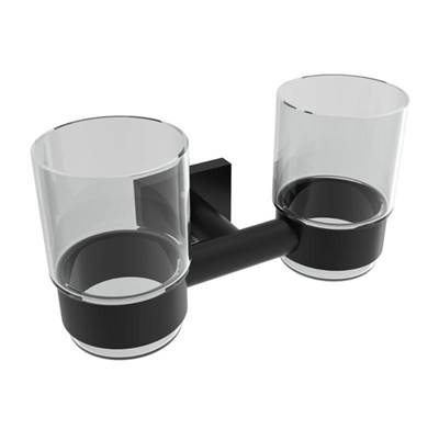 ICO Bath V62565 - Crater Double Glass Tumbler - Matte Black