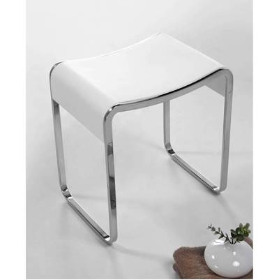 ICO Bath V9613 - Shower Stool - Matte White With Chrome Legs