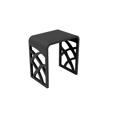 ICO Bath V9625 - Shower Stool With Designer Cutouts - Matte Black