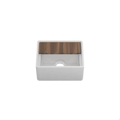 Home Refinements by Julien 091519 - Fira Bar Sink W/ Ledge Undermount Apron, White, Single 15X19X8-3/4