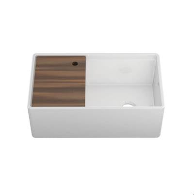 Home Refinements by Julien 093319 - Fira Sink W/ Ledge Under. Reversible Apron, White, Single 33X19X11-1/2