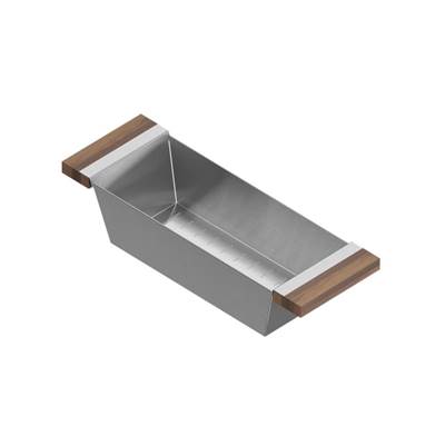 Home Refinements by Julien 205224 - Colander For 17In Sink, Walnut Handles, 6X18X4-1/4