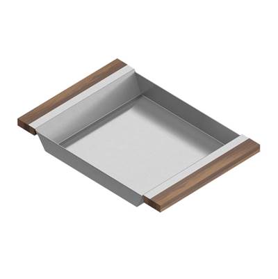 Home Refinements by Julien 205232 - Tray For 16In Sink, Walnut Handles, 12X17X2-1/4