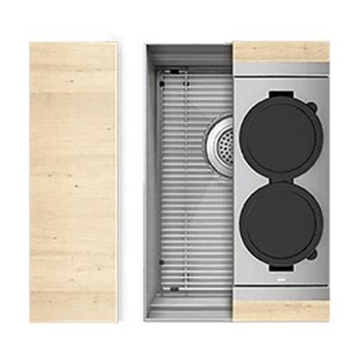 Home Refinements by Julien 005413 - Smartstation Kit, Undermount Sink, Walnut Acc., Single 36X18X10