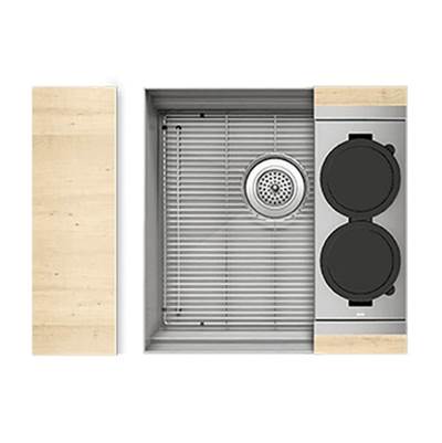 Home Refinements by Julien 005414 - Smartstation Kit, Undermount Sink, Walnut Acc., Single 48X18X10