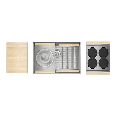 Home Refinements by Julien 005416 - Smartstation Kit, Undermount Sink, Walnut Acc, Dbl L18X18X10 R12X18X10