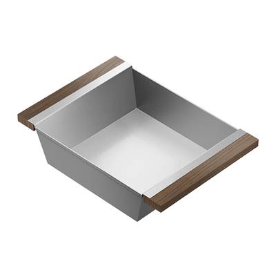 Home Refinements by Julien 205240 - Serving Bin With Bowls (4) For 16In Sink, Walnut Handles, 12X17X4