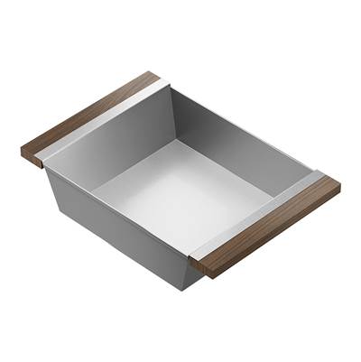 Home Refinements by Julien 205241 - Serving Bin With Bowls (4) For 17In Sink, Walnut Handles, 12X18X4