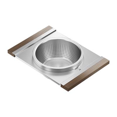 Home Refinements by Julien 225207 - Serving Bin With Bowls (2) For 16In Sink, Maple Handles, 6X17X4