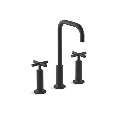 Kohler K-14408-3-BL - Purist Widespread Bathroom Sink Faucet With Cross Handles, 1.2 Gpm