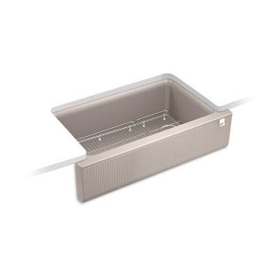 Kohler K-25788-CM3 - Cairn 34'' Undermount Single-Bowl Farmhouse Kitchen Sink With Fluted Design