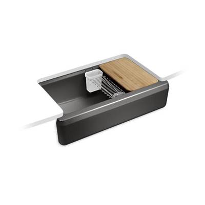 Kohler K-24564-7 - Riverby 35-3/4'' Undermount Single-Bowl Farmhouse Workstation Kitchen Sink