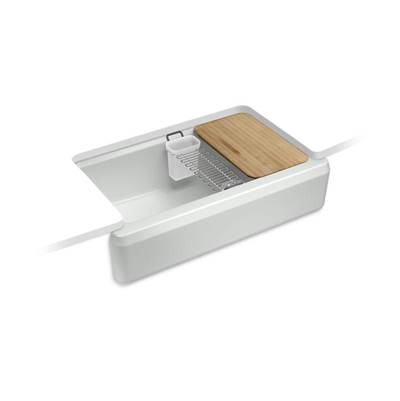 Kohler K-24564-95 - Riverby 35-3/4'' Undermount Single-Bowl Farmhouse Workstation Kitchen Sink
