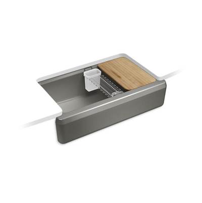 Kohler K-24564-58 - Riverby 35-3/4'' Undermount Single-Bowl Farmhouse Workstation Kitchen Sink