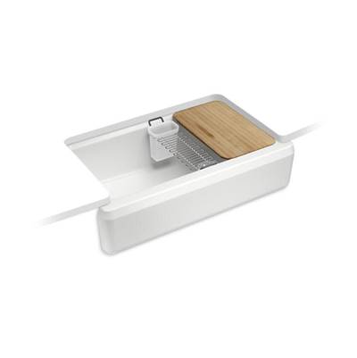 Kohler K-24564-FF - Riverby 35-3/4'' Undermount Single-Bowl Farmhouse Workstation Kitchen Sink