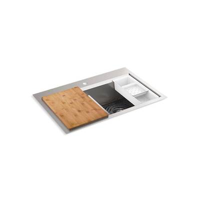 Kohler K-80085-1PC-NA - Taske Smart Divide Smart Divide 33'' Top-/Undermount Double-Bowl Workstation Kitchen Sink