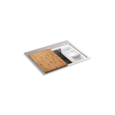 Kohler K-80086-2PC-NA - Taske 27'' Top-/Undermount Single-Bowl Workstation Kitchen Sink