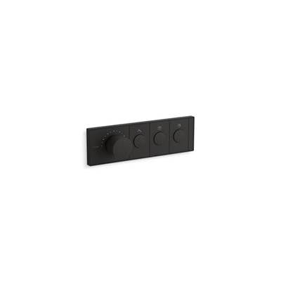 Kohler K-26347-9-BL - Antheme Three-Outlet Thermostatic Valve Control Panel With Recessed Push-Buttons