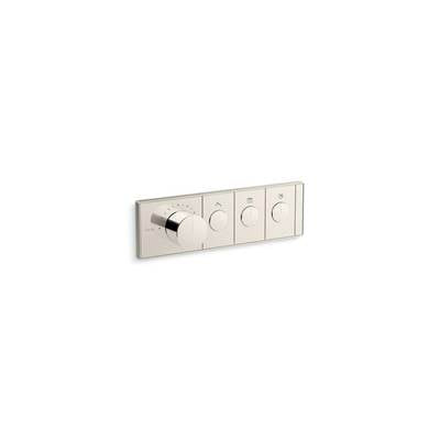 Kohler K-26347-9-SN - Anthem Three-Outlet Thermostatic Valve Control Panel With Recessed Push-Buttons
