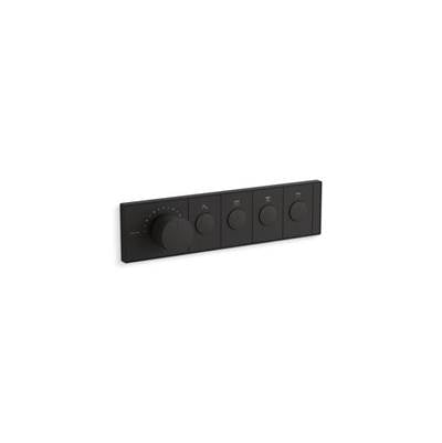 Kohler K-26348-9-BL - Antheme Four-Outlet Thermostatic Valve Control Panel With Recessed Push-Buttons