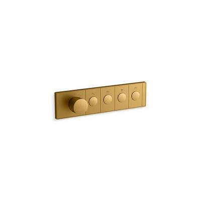 Kohler K-26348-9-2MB - Antheme Four-Outlet Thermostatic Valve Control Panel With Recessed Push-Buttons
