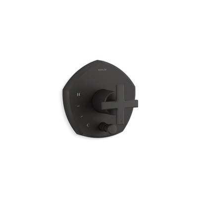 Kohler K-T27044-3-BL - Occasione Rite-Temp Shower Valve Trim With Diverter And Cross Handle