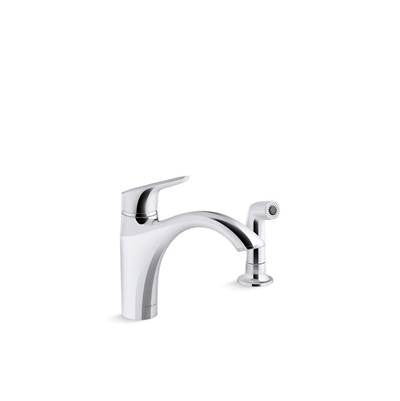 Kohler K-30471-CP - Rivale Single-Handle Kitchen Sink Faucet With Side Sprayer