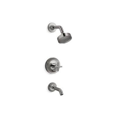 Kohler K-T14420-3G-TT - Purist Rite-Temp Bath And Shower Trim Kit With Push-Button Diverter And Cross Handle 1.75 Gpm
