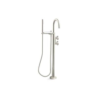Kohler K-T77984-9-SN - Components Floor-Mount Bath Filler Trim With Industrial Handles And Handshower