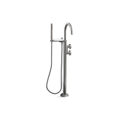 Kohler K-T77984-9-TT - Components Floor-Mount Bath Filler Trim With Industrial Handles And Handshower