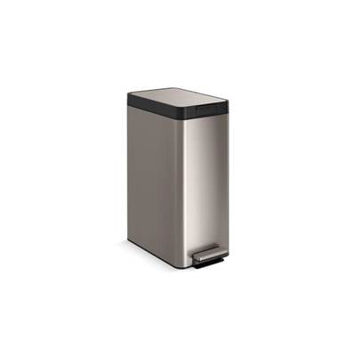 Kohler K-23826-ST - 13-Gallon Stainless Steel Slim Step Trash Can With Bifold Lid