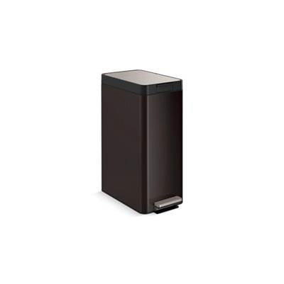 Kohler K-23826-BST - 13-Gallon Stainless Steel Slim Step Trash Can With Bifold Lid